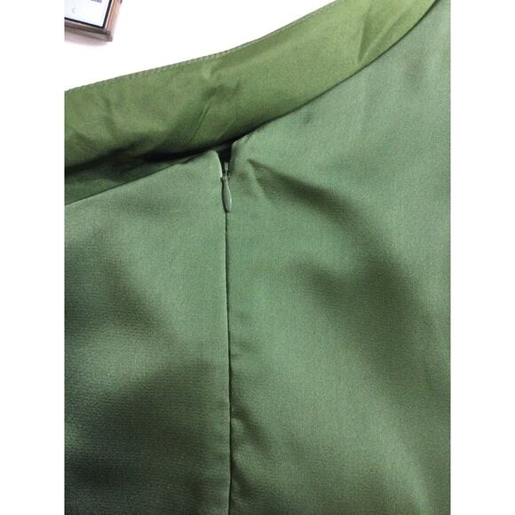 FORMAL PARTY 18 2X Plus Green Olive one shoulder mermaid maxi dress NEW B70 - Picture 9 of 10